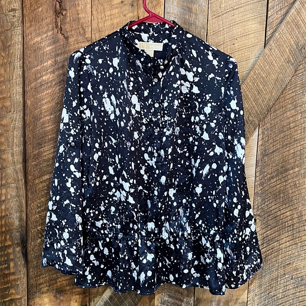 Michael Kors Peasant Peplum Blouse